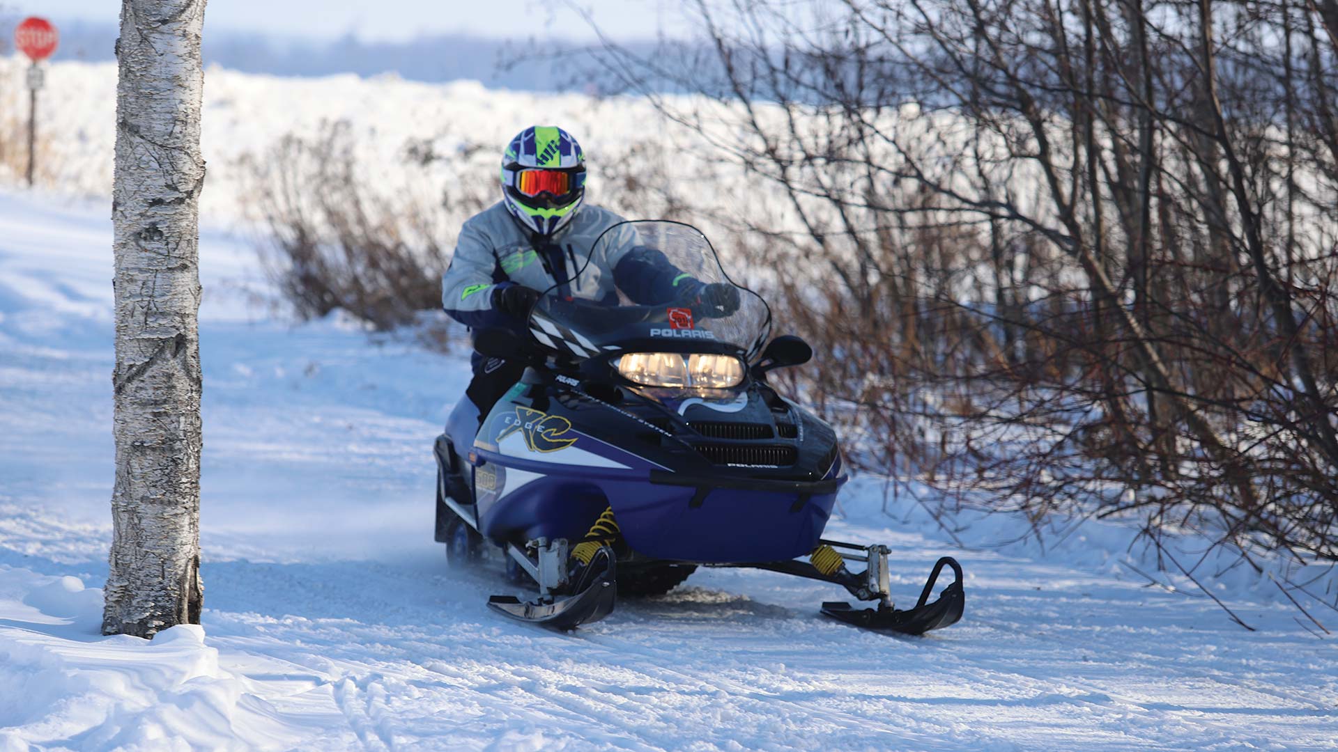 snowmobiling the trails